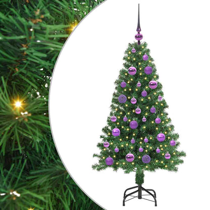 Kunstkerstboom Groen 120 cm PVC en Staal en Kunststof
