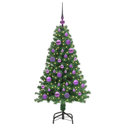 Kunstkerstboom Groen 120 cm PVC en Staal en Kunststof