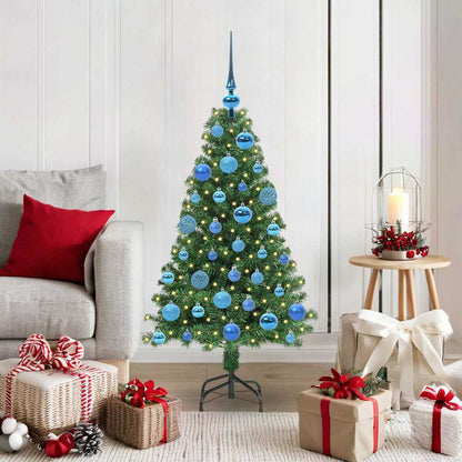 Kunstkerstboom Groen 120 cm PVC en Staal en Kunststof