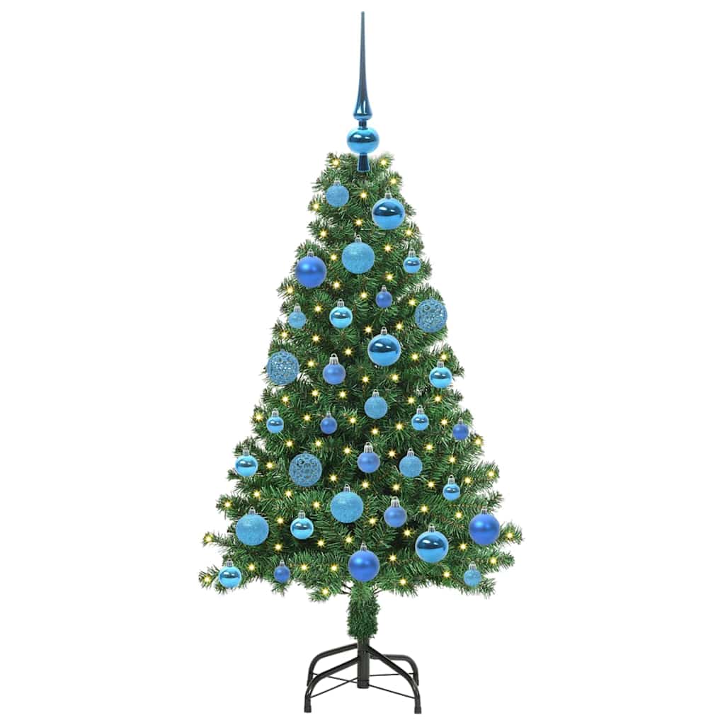 Kunstkerstboom Groen 120 cm PVC en Staal en Kunststof