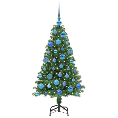 Kunstkerstboom Groen 120 cm PVC en Staal en Kunststof