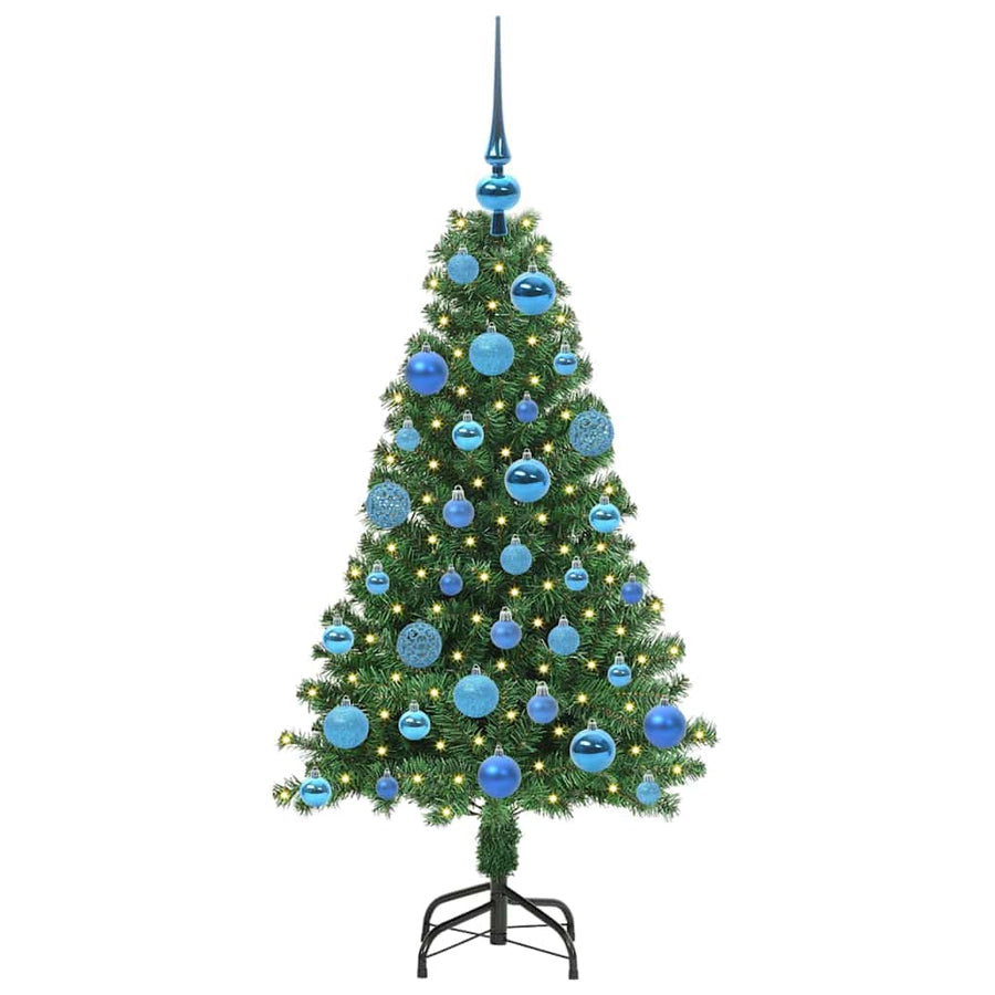 Kunstkerstboom Groen 120 cm PVC en Staal en Kunststof