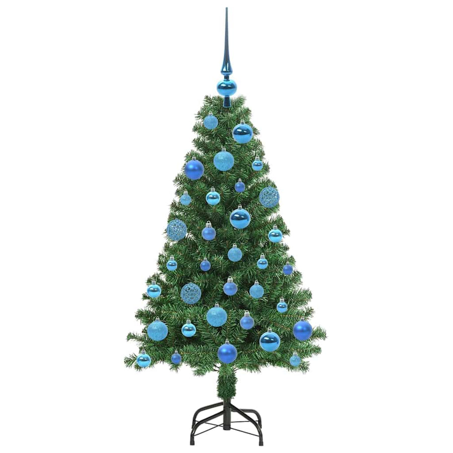 Kunstkerstboom Groen 120 cm PVC en Staal en Kunststof