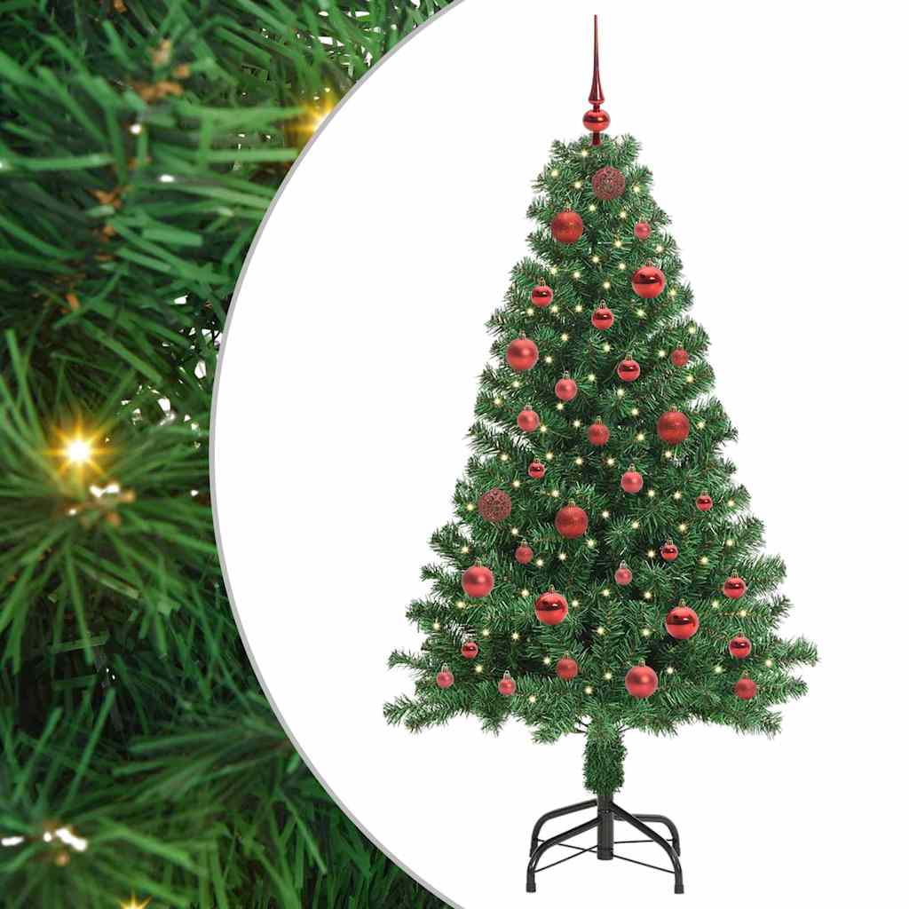 Kunstkerstboom Groen 150 cm PVC en Staal en Kunststof