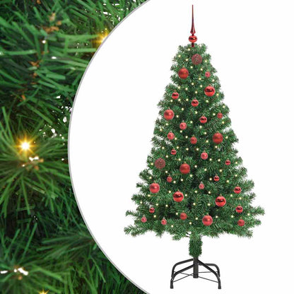 Kunstkerstboom Groen 150 cm PVC en Staal en Kunststof