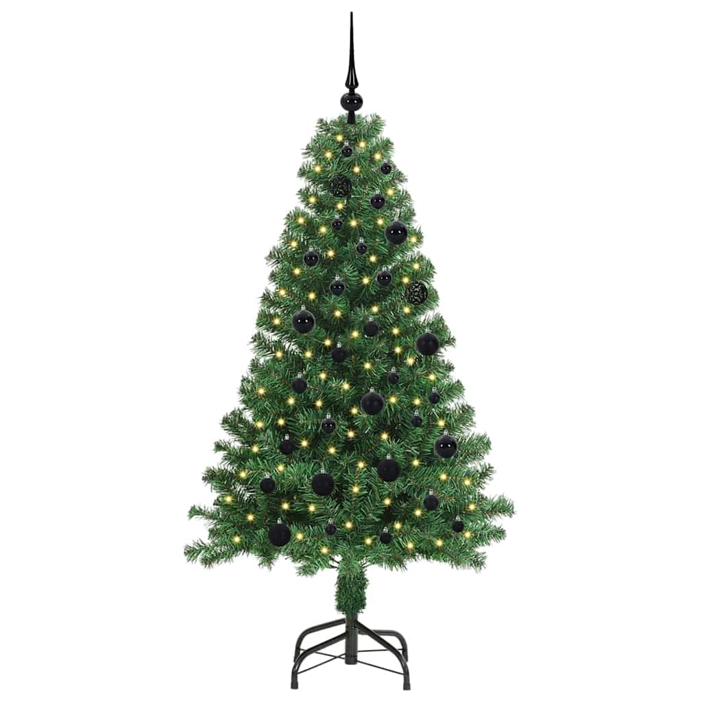Kunstkerstboom Groen 150 cm PVC en Staal en Kunststof