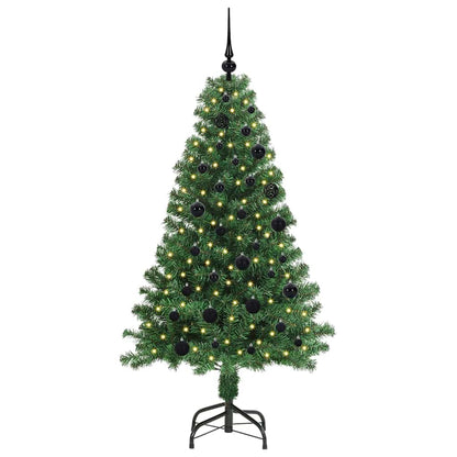 Kunstkerstboom Groen 150 cm PVC en Staal en Kunststof