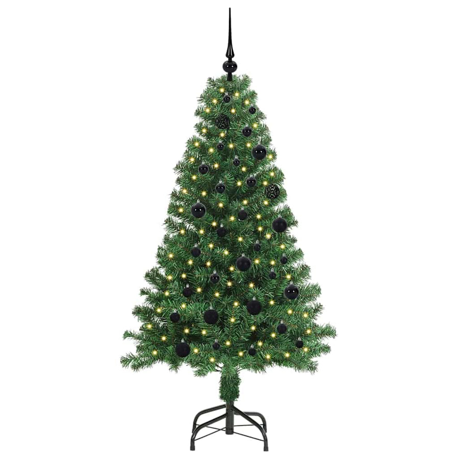 Kunstkerstboom Groen 150 cm PVC en Staal en Kunststof