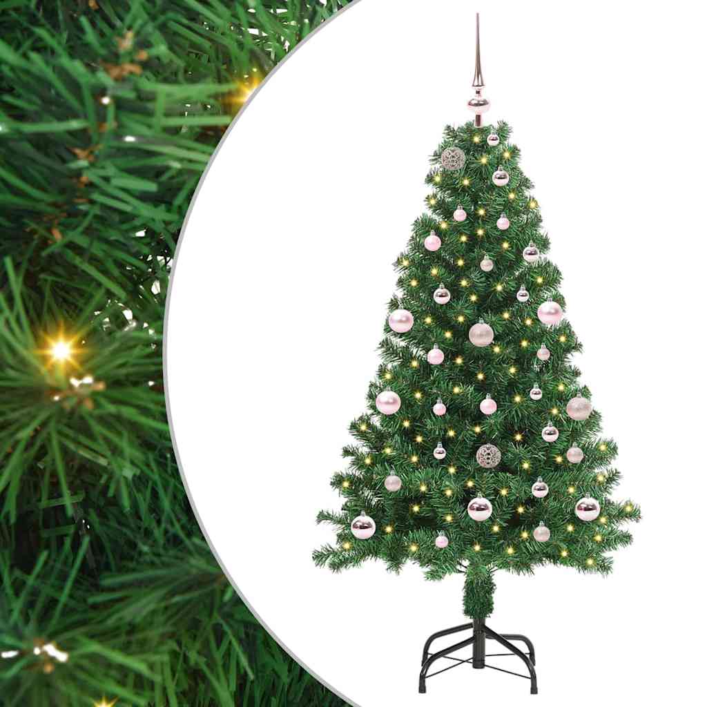 Kunstkerstboom Groen 150 cm PVC en Staal en Kunststof