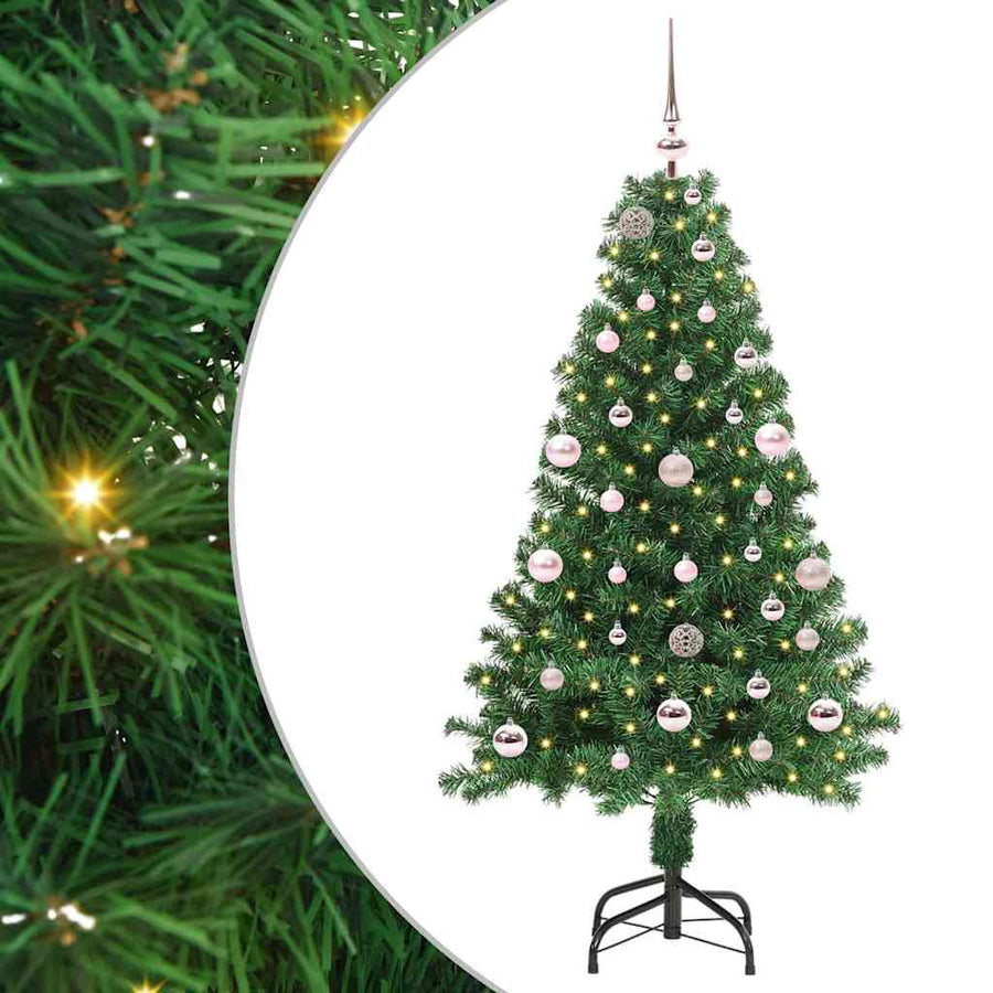 Kunstkerstboom Groen 150 cm PVC en Staal en Kunststof