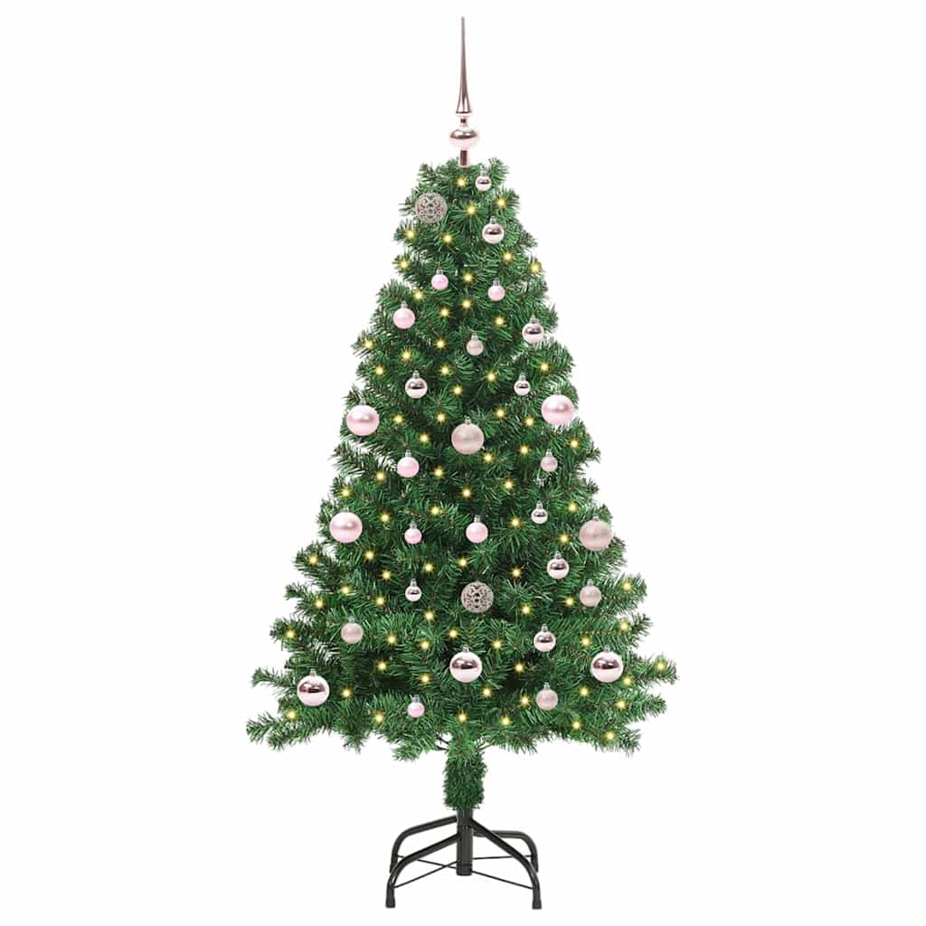 Kunstkerstboom Groen 150 cm PVC en Staal en Kunststof