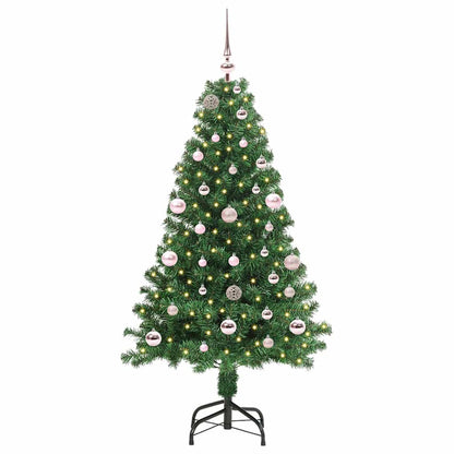 Kunstkerstboom Groen 150 cm PVC en Staal en Kunststof