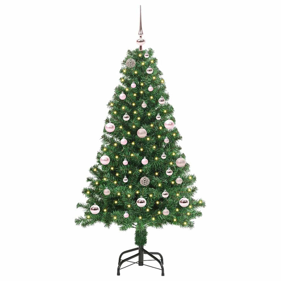 Kunstkerstboom Groen 150 cm PVC en Staal en Kunststof
