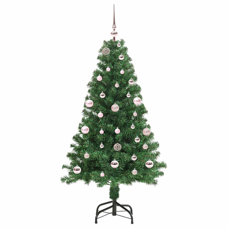 Kunstkerstboom Groen 150 cm PVC en Staal en Kunststof