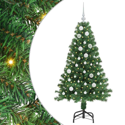 Kunstkerstboom Groen 150 cm PVC en Staal en Kunststof