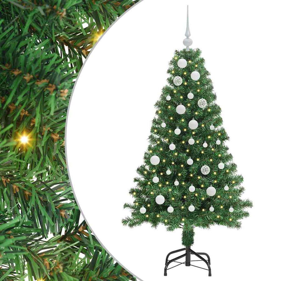 Kunstkerstboom Groen 150 cm PVC en Staal en Kunststof