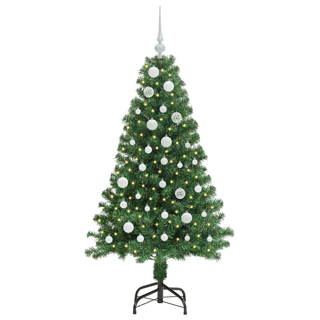 Kunstkerstboom Groen 150 cm PVC en Staal en Kunststof