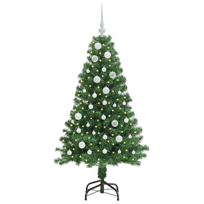 Kunstkerstboom Groen 150 cm PVC en Staal en Kunststof