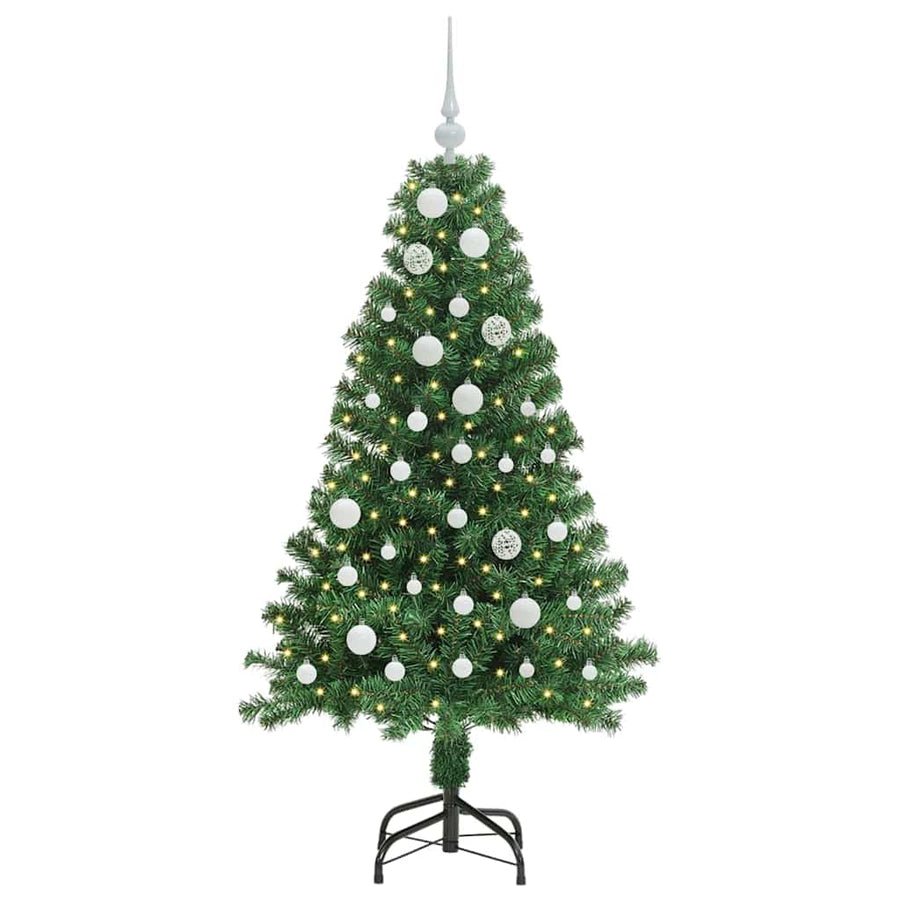 Kunstkerstboom Groen 150 cm PVC en Staal en Kunststof
