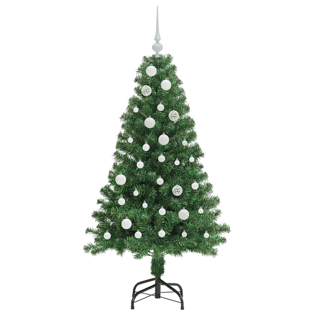 Kunstkerstboom Groen 150 cm PVC en Staal en Kunststof