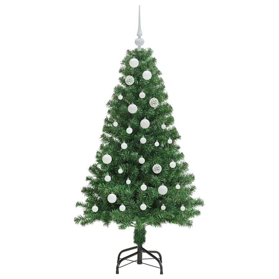 Kunstkerstboom Groen 150 cm PVC en Staal en Kunststof