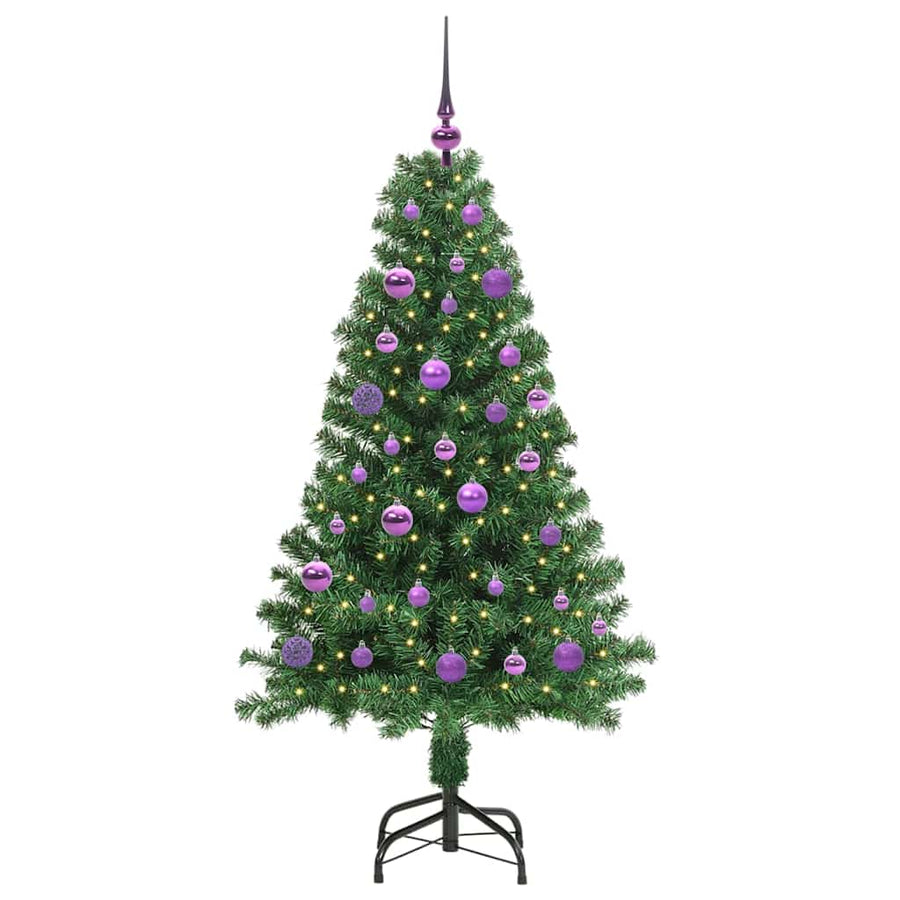 Kunstkerstboom Groen 150 cm PVC en Staal en Kunststof