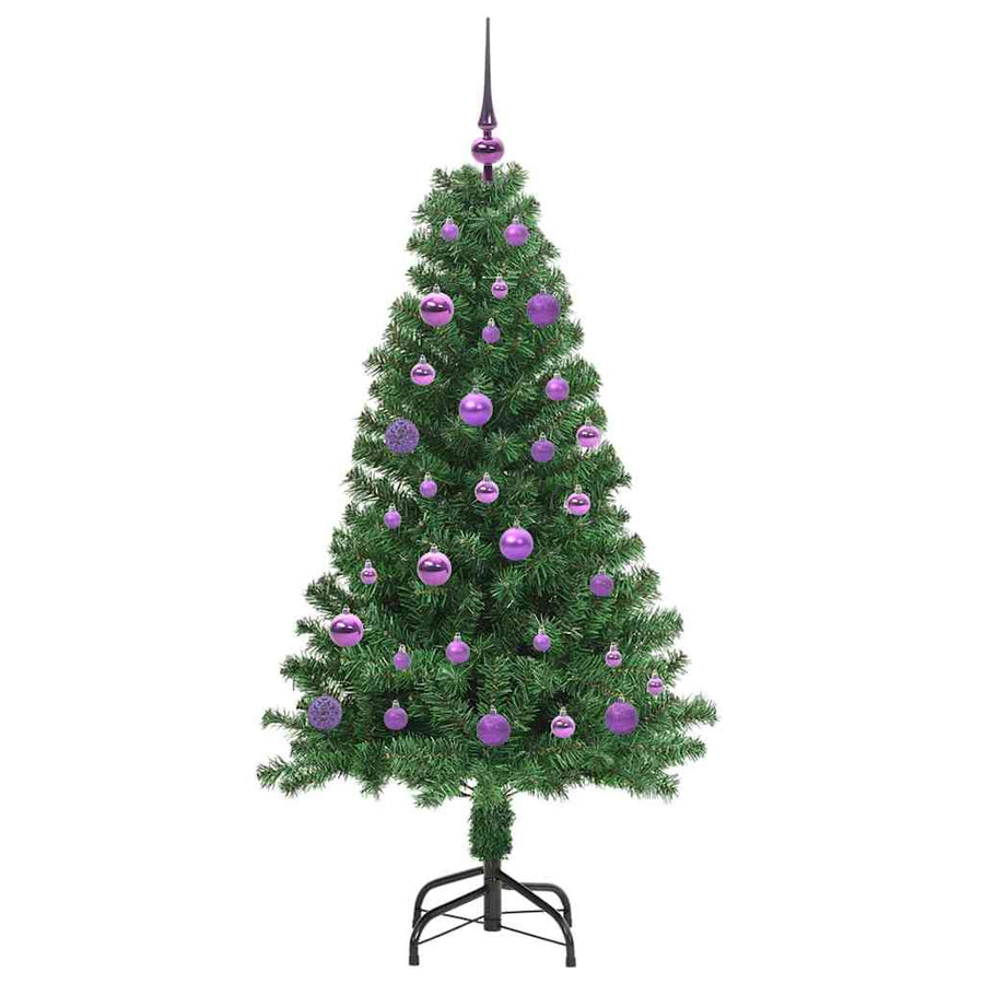 Kunstkerstboom Groen 150 cm PVC en Staal en Kunststof