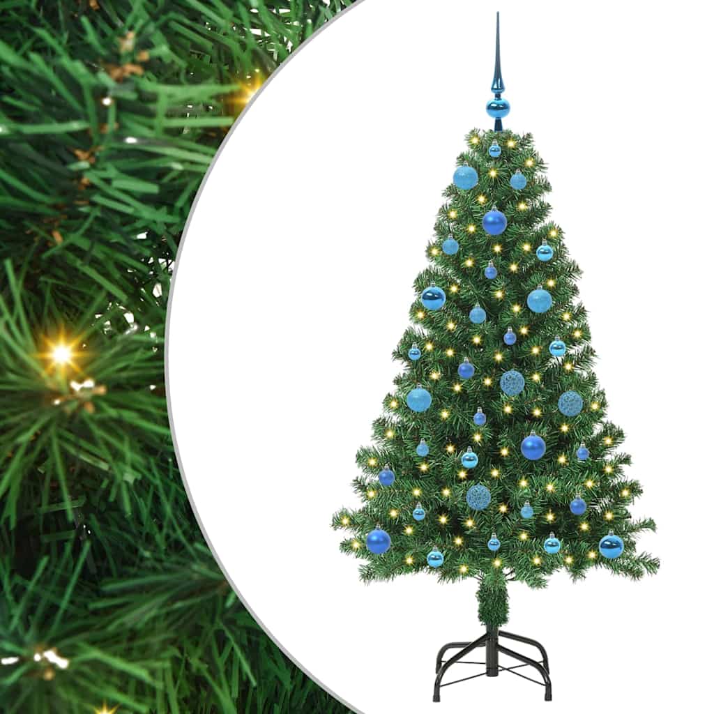 Kunstkerstboom met decoratieve touwlichten Groen 150 cm PVC