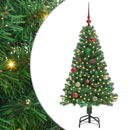 Kunstkerstboom Groen 150 cm PVC en Staal en Kunststof