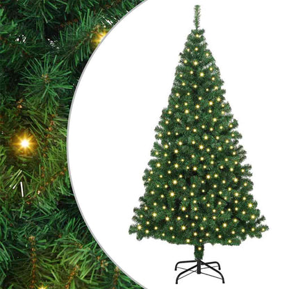 Kunstkerstboom Groen 180 cm PVC en Staal en Kunststof