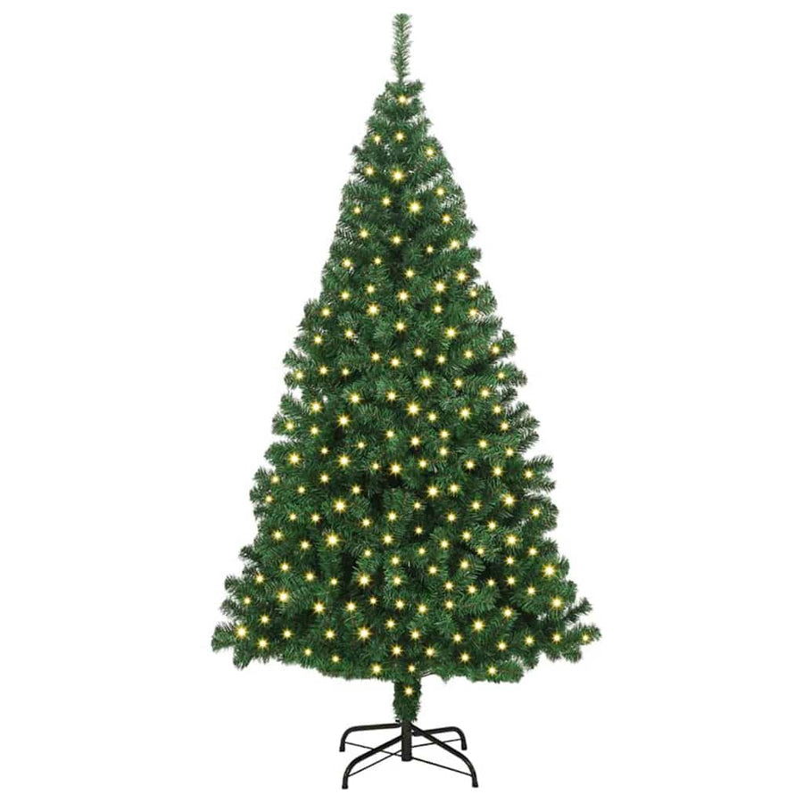 Kunstkerstboom Groen 180 cm PVC en Staal en Kunststof