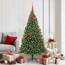 Kunstkerstboom Groen 180 cm PVC en Staal en Kunststof