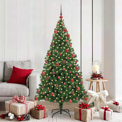 Kunstkerstboom Groen 180 cm PVC en Staal en Kunststof