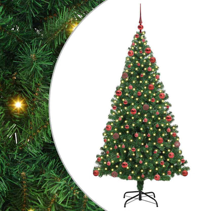 Kunstkerstboom Groen 180 cm PVC en Staal en Kunststof