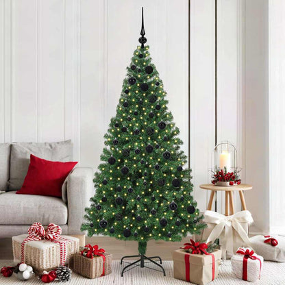 Kunstkerstboom Groen 180 cm PVC en Staal en Kunststof