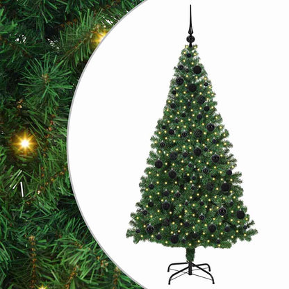 Kunstkerstboom Groen 180 cm PVC en Staal en Kunststof