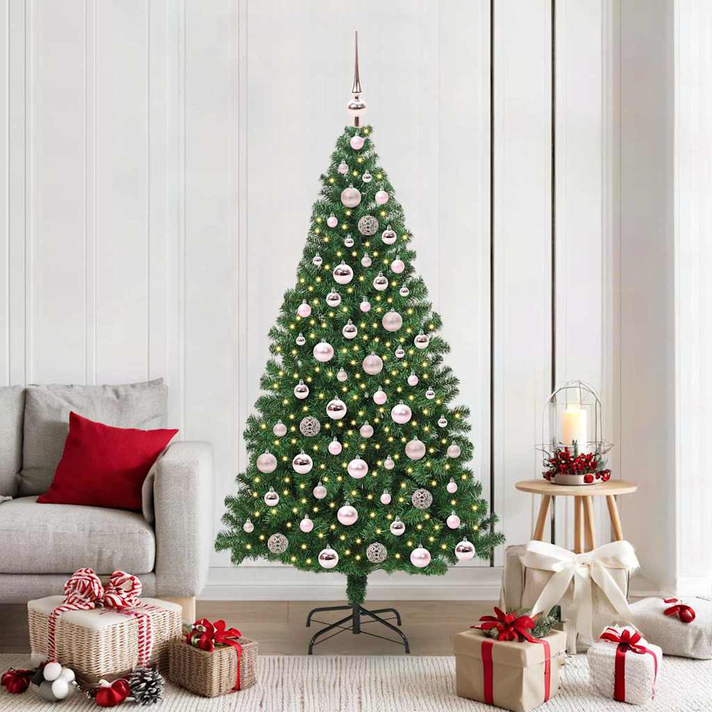 Kunstkerstboom Groen 180 cm PVC en Staal en Kunststof