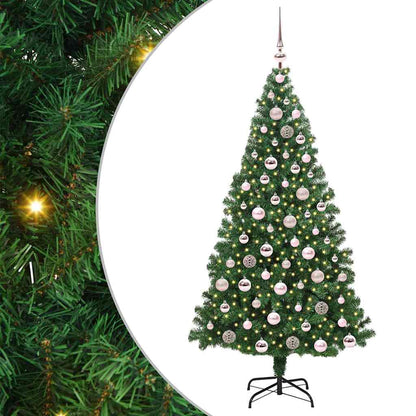 Kunstkerstboom Groen 180 cm PVC en Staal en Kunststof