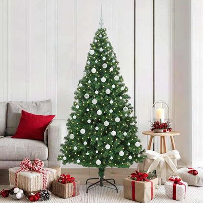 Kunstkerstboom Groen 180 cm PVC en Staal en Kunststof