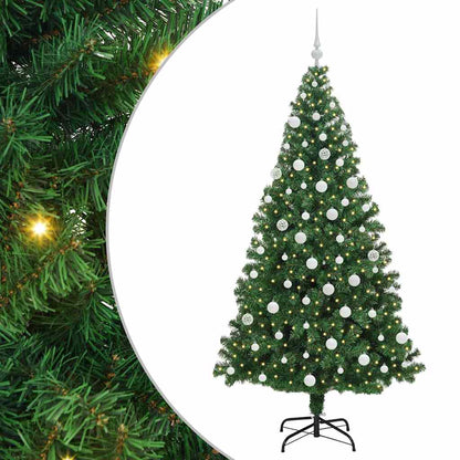 Kunstkerstboom Groen 180 cm PVC en Staal en Kunststof