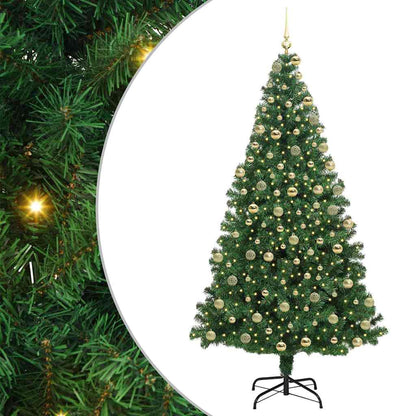 Kunstkerstboom Groen 180 cm PVC en Staal en Kunststof