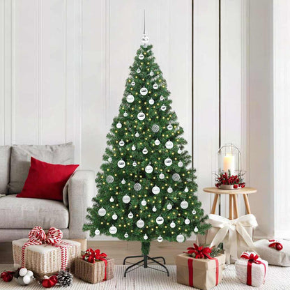 Kunstkerstboom Groen 180 cm PVC en Staal en Kunststof