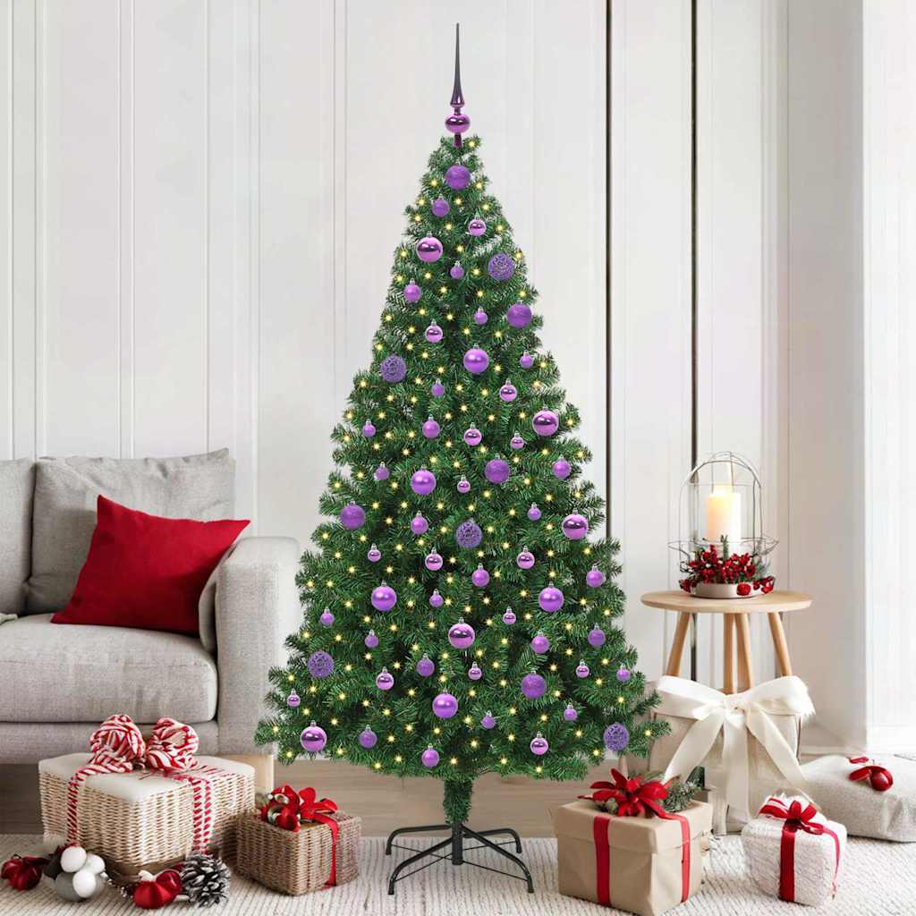 Kunstkerstboom Groen 180 cm PVC en Staal en Kunststof