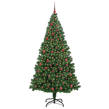 Kunstkerstboom Groen 210 cm PVC en Staal en Kunststof