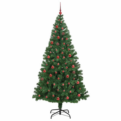 Kunstkerstboom Groen 210 cm PVC en Staal en Kunststof