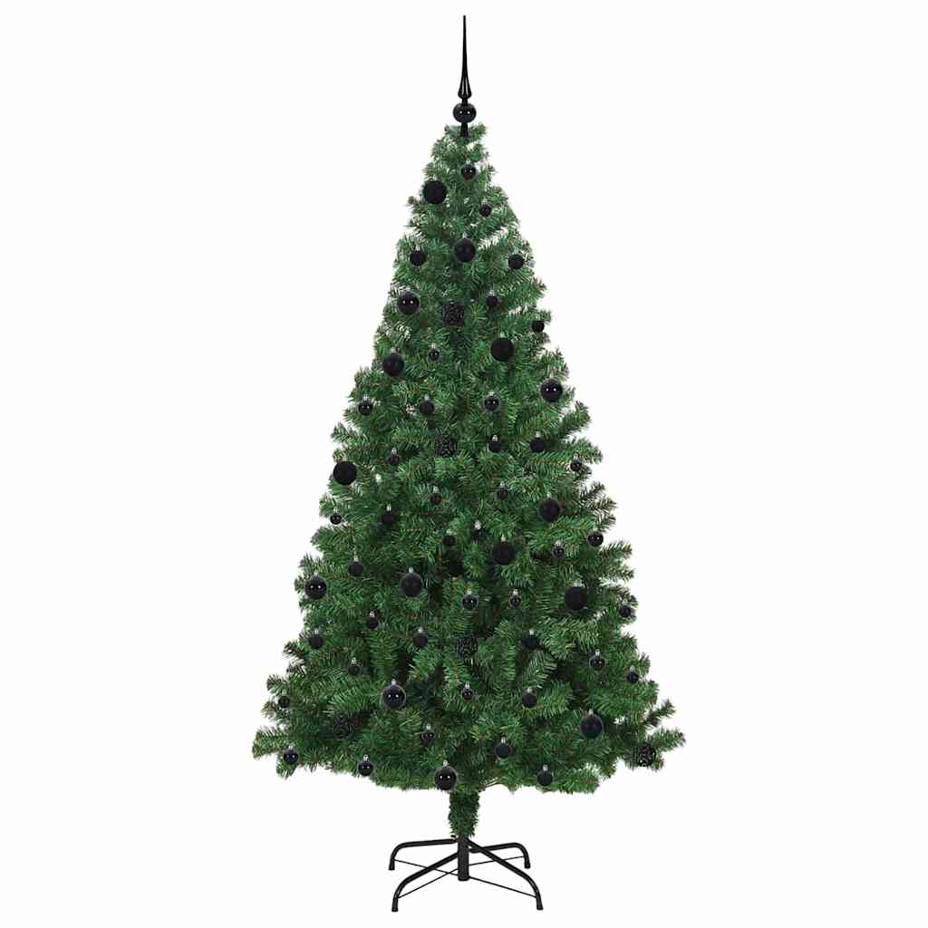 Kunstkerstboom Groen 210 cm PVC en Staal en Kunststof