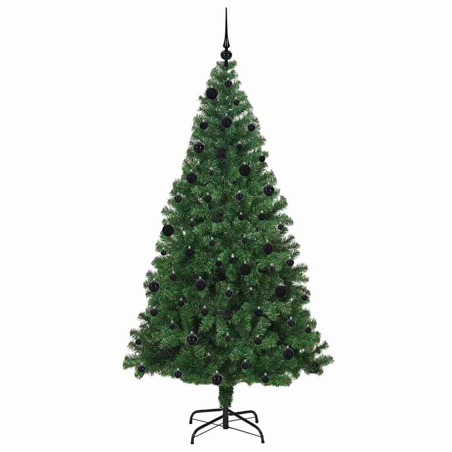 Kunstkerstboom Groen 210 cm PVC en Staal en Kunststof