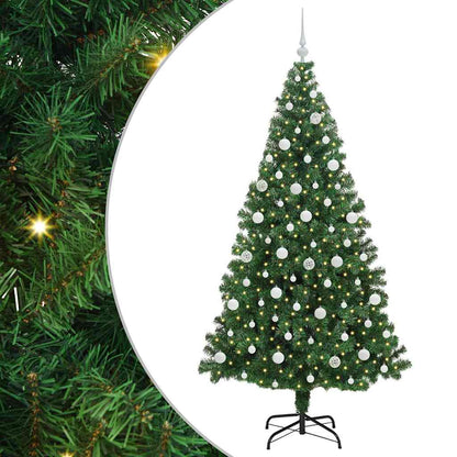 Kunstkerstboom Groen 210 cm PVC en Staal en Kunststof