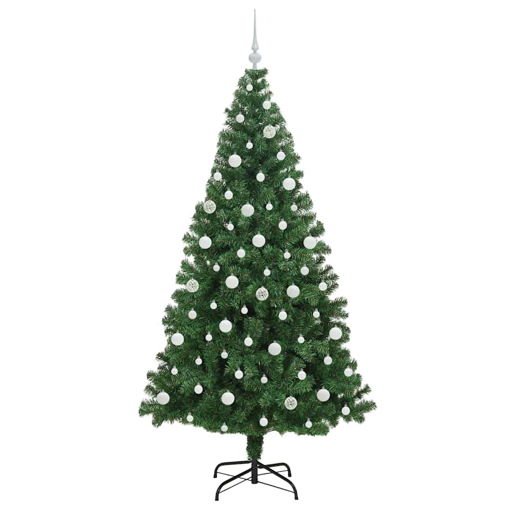 Kunstkerstboom Groen 210 cm PVC en Staal en Kunststof