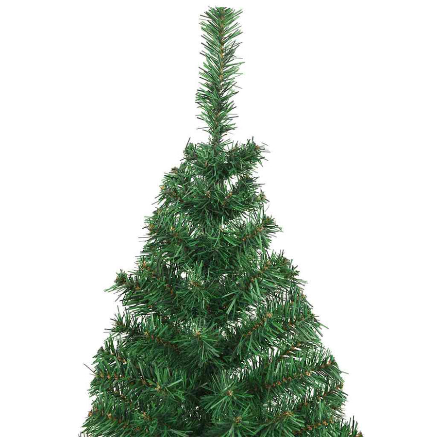 Kunstkerstboom Groen 210 cm PVC en Staal en Kunststof